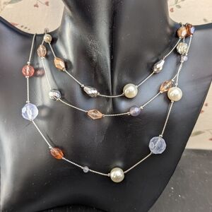 Lia Sophia Multi-Color Beaded 3 strand Necklace